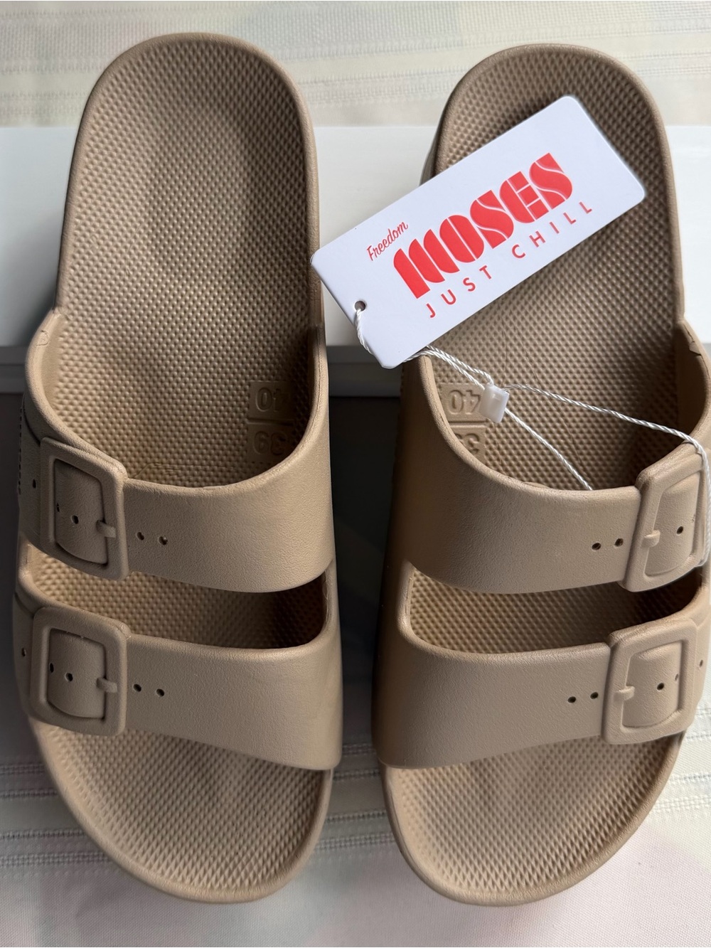 Freedom Moses High Platform Sands Slides Sandals Womens 9/10 NWT